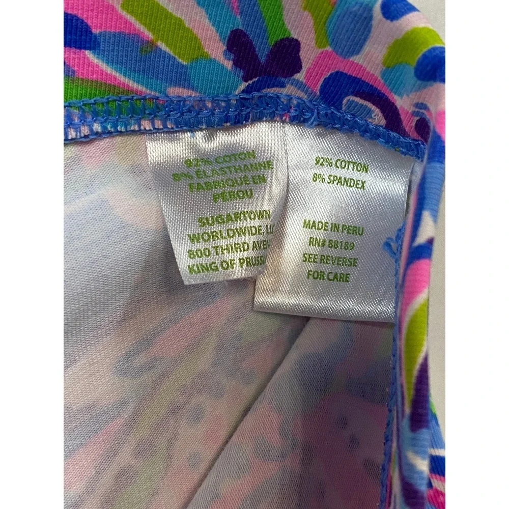 Lilly Pulitzer Girls XL 12-14‎ Blue Pink Paisley Floral Print Leggings Pants